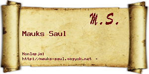 Mauks Saul névjegykártya
